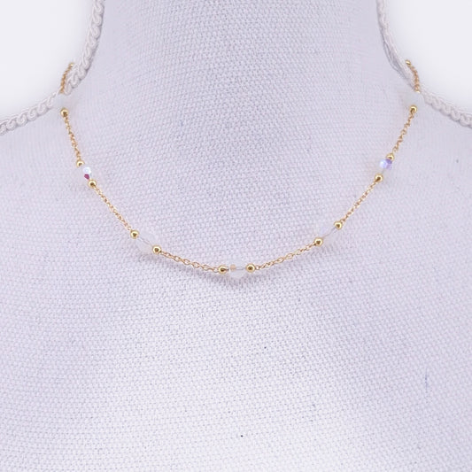 Solfeve Facettes Or Collier Opal Shimmer 40 cm