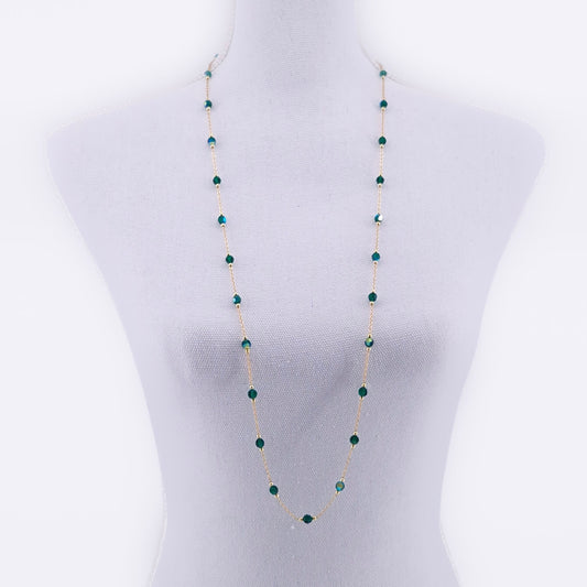 Solfeve Facettes Or Emerald Shimmer sautoir