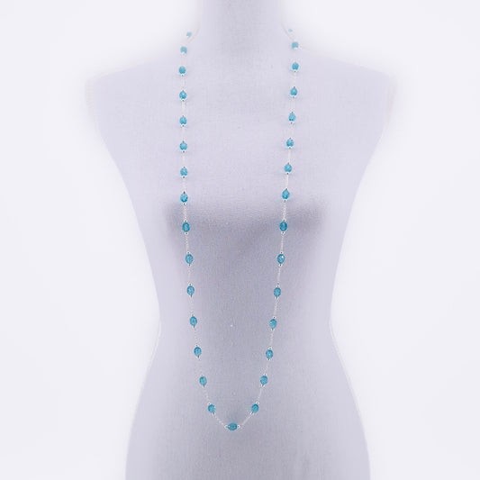 Solfeve Facettes argent Aqua sautoir