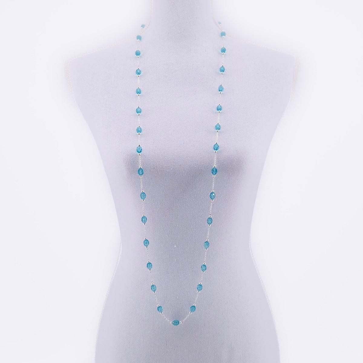 Solfeve Facettes argent Aqua sautoir