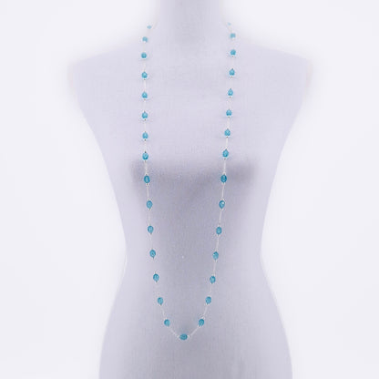 Solfeve Facettes argent Aqua sautoir